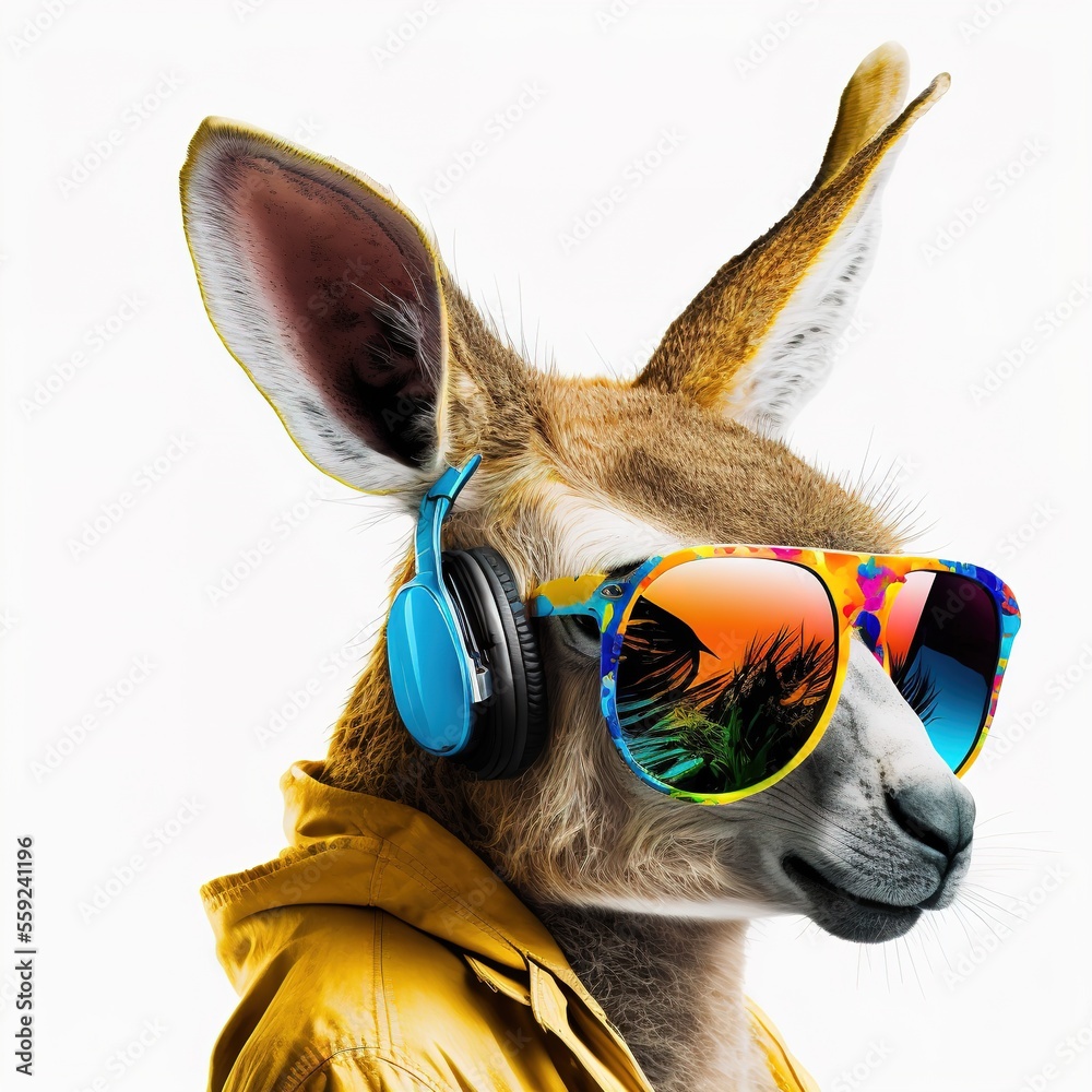 kengoo wearing sunglasses and headphone