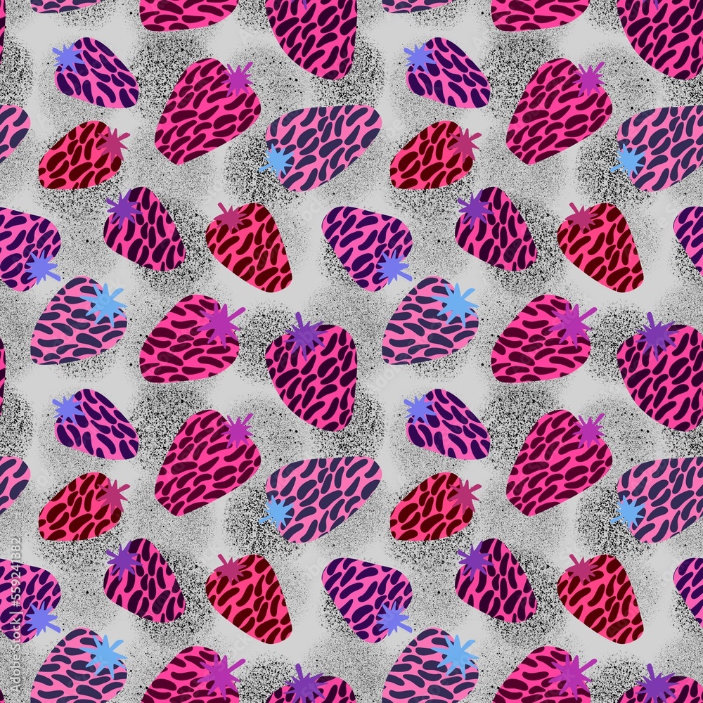 Cartoon summer fruit seamless strawberry pattern for wrapping paper and kids clothes print and fabrics Cartoon summer fruit seamless strawberry pattern for wrapping paper and kids clothes print and fabrics