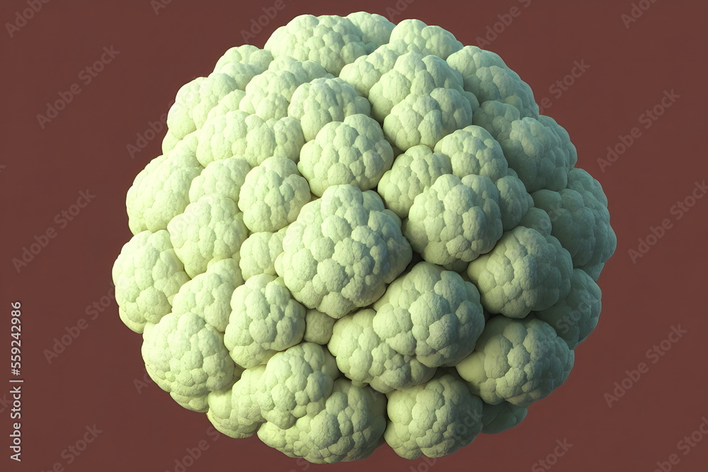 Fototapeta premium 3d illustration rendering of cauliflower, generative ai