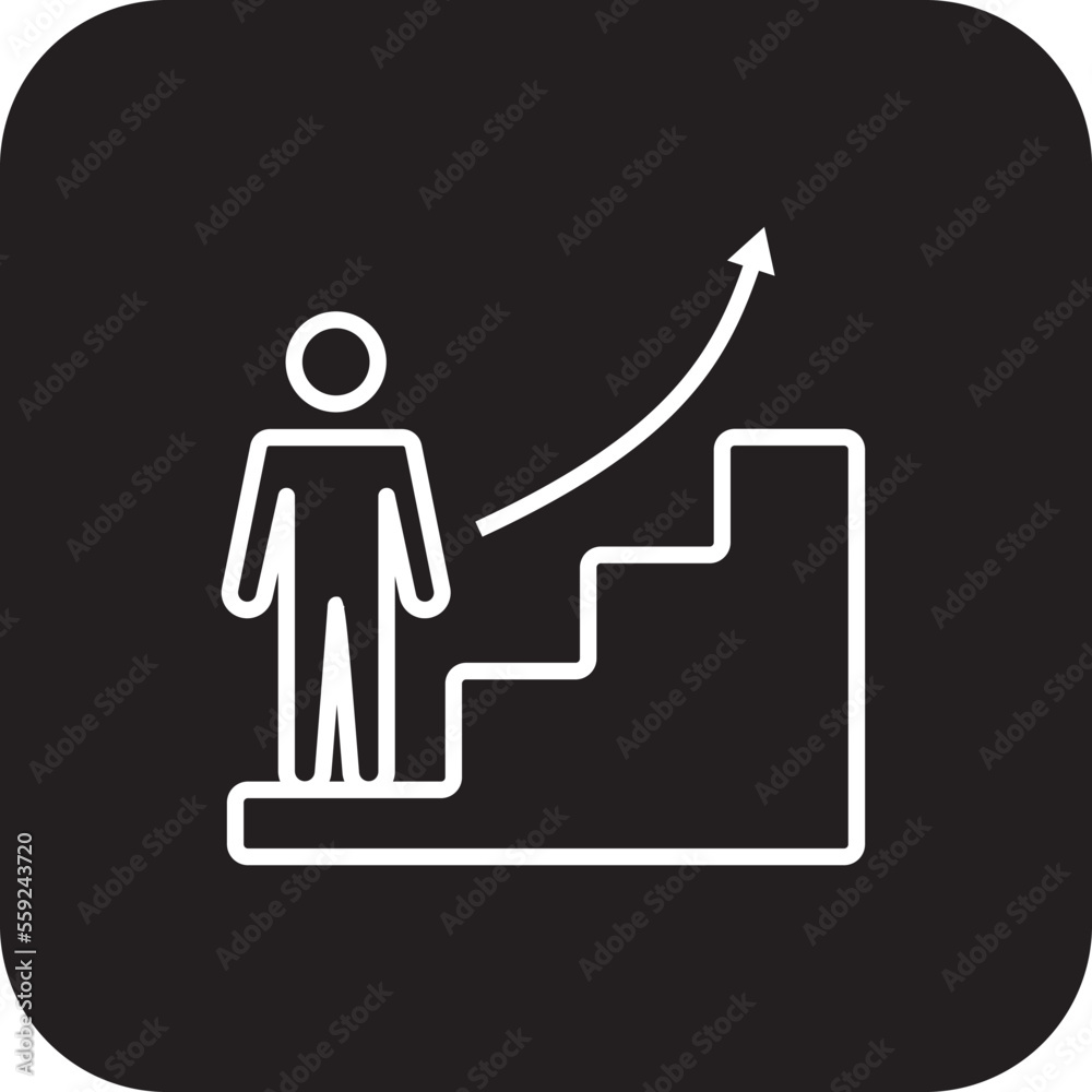 Career Promotion Business people icons with black filled line style Career Promotion Business people icons with black filled line style