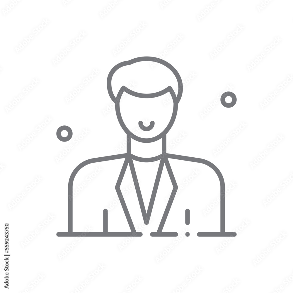 Business Man Business people icons with black outline style