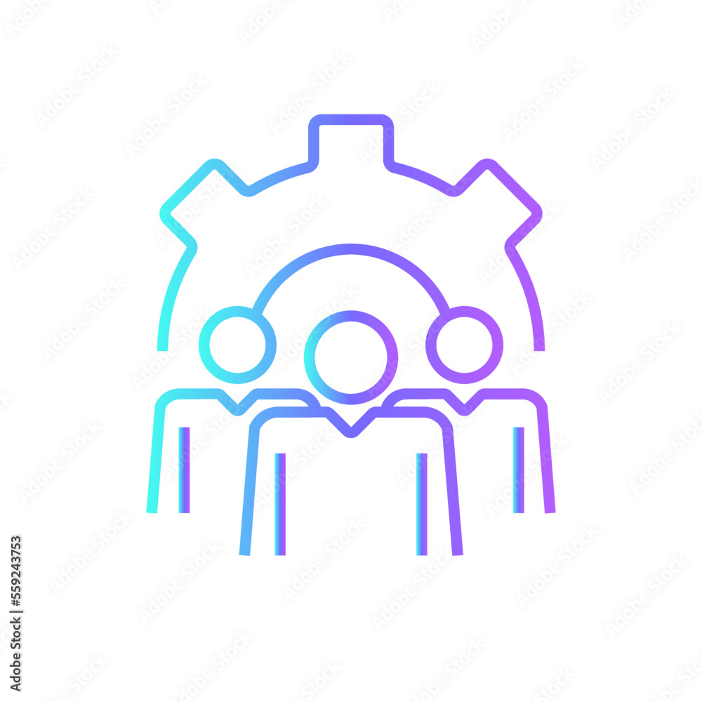 Work Group Business people icons with blue gradient outline style Work Group Business people icons with blue gradient outline style