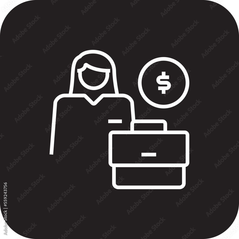 Accountant Business people icons with black filled line style Accountant Business people icons with black filled line style