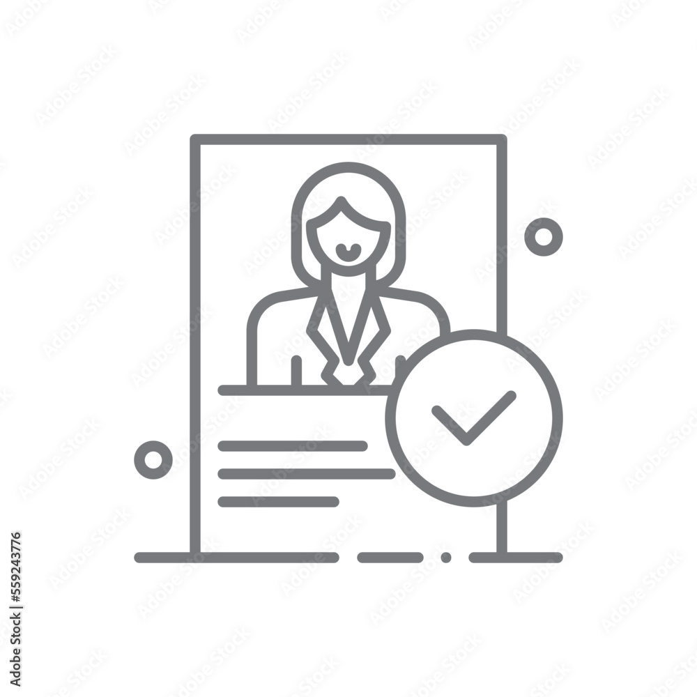 Candidate Business people icons with black outline style