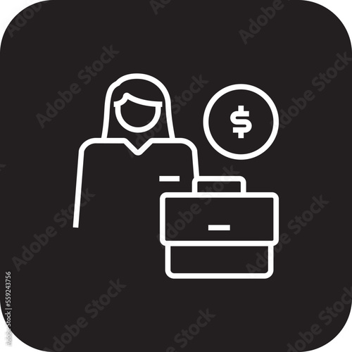 Accountant Business people icons with black filled line style