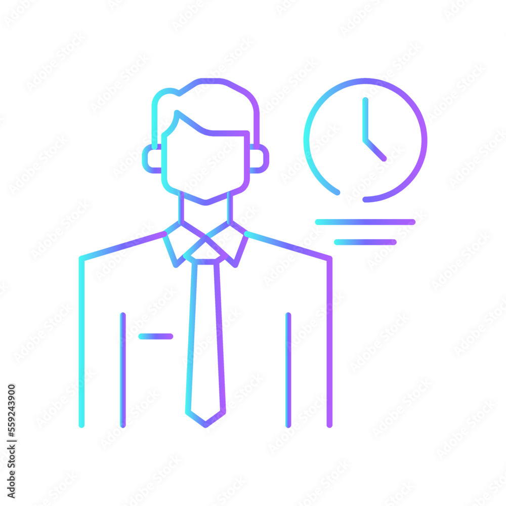EMPLOYEE Business people icons with blue gradient outline style