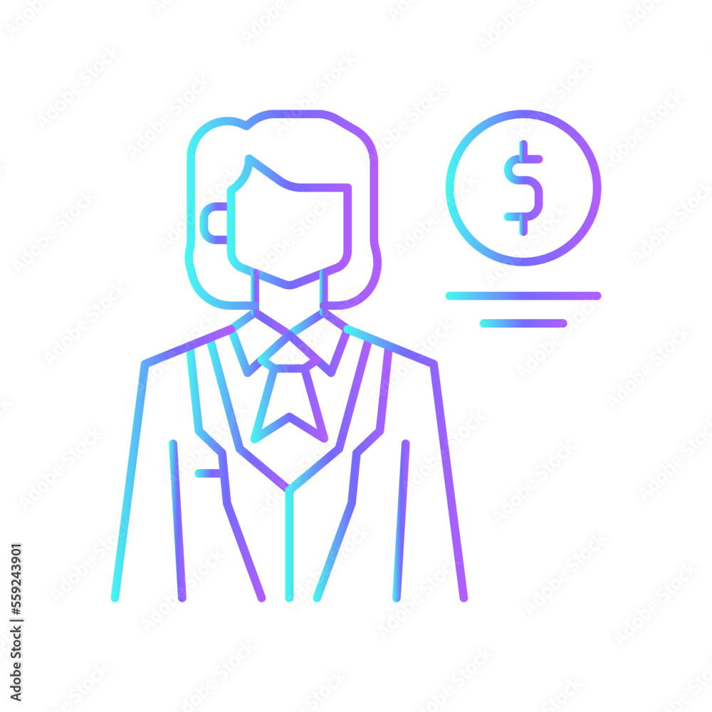 ACCOUNTING Business people icons with blue gradient outline style ACCOUNTING Business people icons with blue gradient outline style