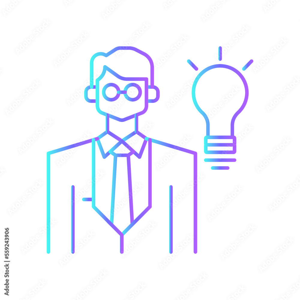 RND Business people icons with blue gradient outline style RND Business people icons with blue gradient outline style