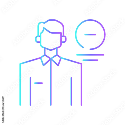 TEAM REDUCTION Business people icons with blue gradient outline style