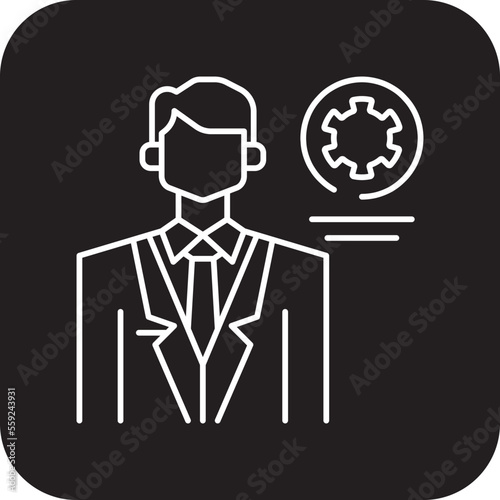 MANAGER Business people icons with black filled line style