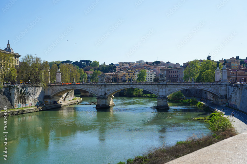Ponte Vittorio Emanuele II, a bridge in central Rome, Italy