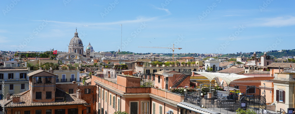 Panorama of Rome from the Spanish Steps