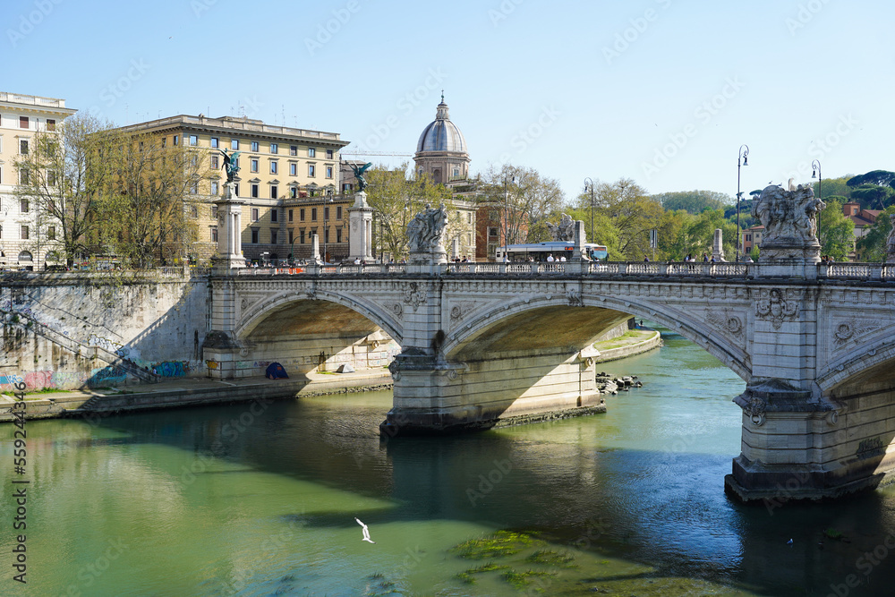 Ponte Vittorio Emanuele II, a bridge in central Rome, Italy