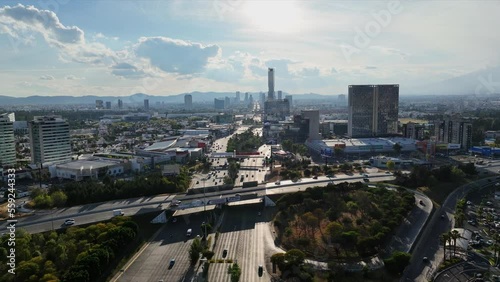 Beautiful aerial view of the city of Puebla in Mexico.