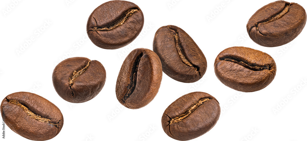 Obraz na płótnie Falling coffee beans isolated  w salonie