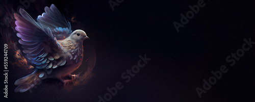 Generative AI  Dreamy image of a fantasy dove