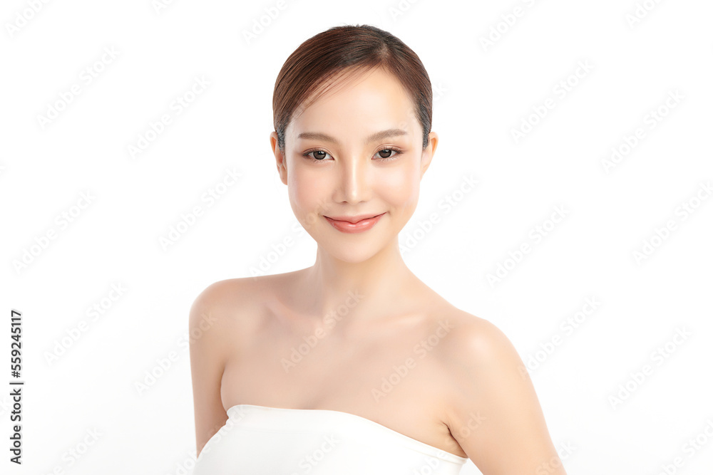 Beautiful young asian woman with clean fresh skin on white background, Face care, Facial treatment, Cosmetology, beauty and spa, Asian women portrait. Beautiful young asian woman with clean fresh skin on white background, Face care, Facial treatment, Cosmetology, beauty and spa, Asian women portrait.