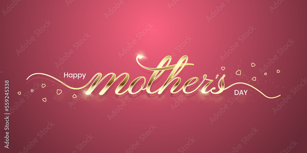 Happy Mother's Day elegant lettering banner, can use for, landing page, template, ui, web, mobile app, poster, banner, flyer, background