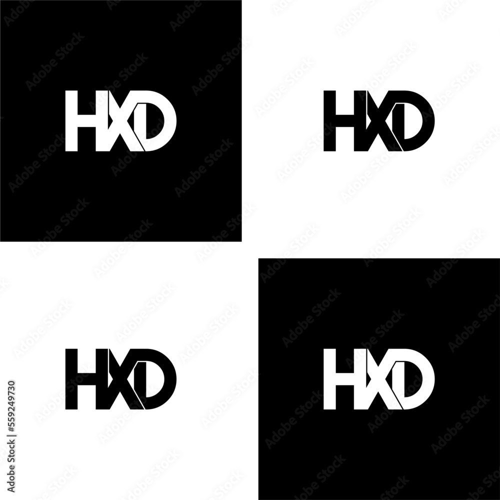 hxd initial letter monogram logo design set hxd initial letter monogram logo design set