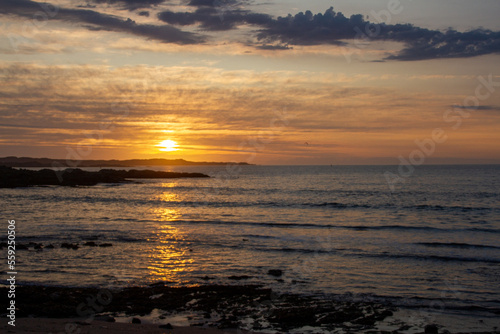 Golden sunset over Luderitz Bay