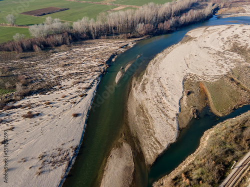 Aerial view of Struma river, Bulgaria photo