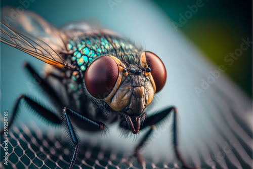 Fly close up. Generative AI © Forge Spirit