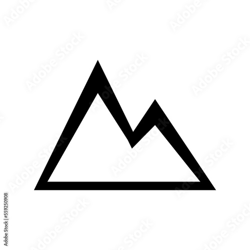 Mountain, rock and vertex icon. Sign isolated on white background. Vector EPS 10