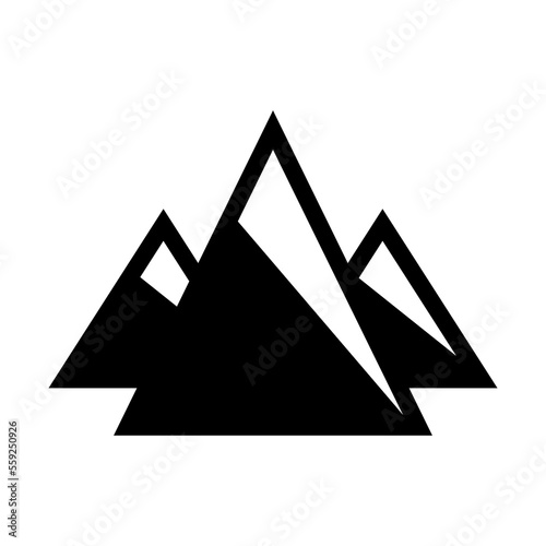 Mountain, rock and vertex icon. Sign isolated on white background. Vector EPS 10