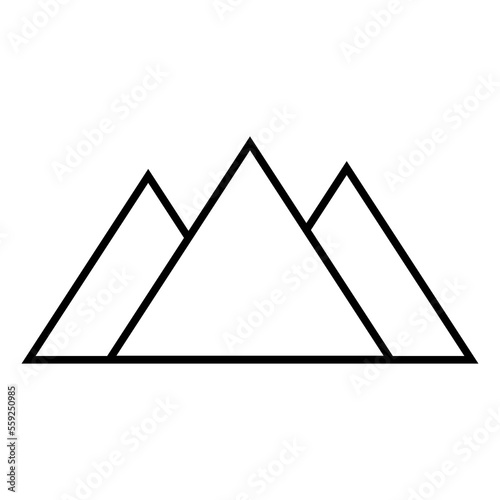 Mountain, rock and vertex icon. Sign isolated on white background. Vector EPS 10