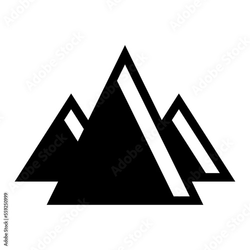 Mountain, rock and vertex icon. Sign isolated on white background. Vector EPS 10