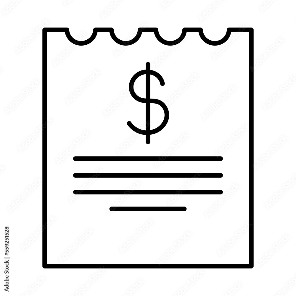 Bills Icons with black outline style Bills Icons with black outline style