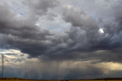 storm clouds over the field