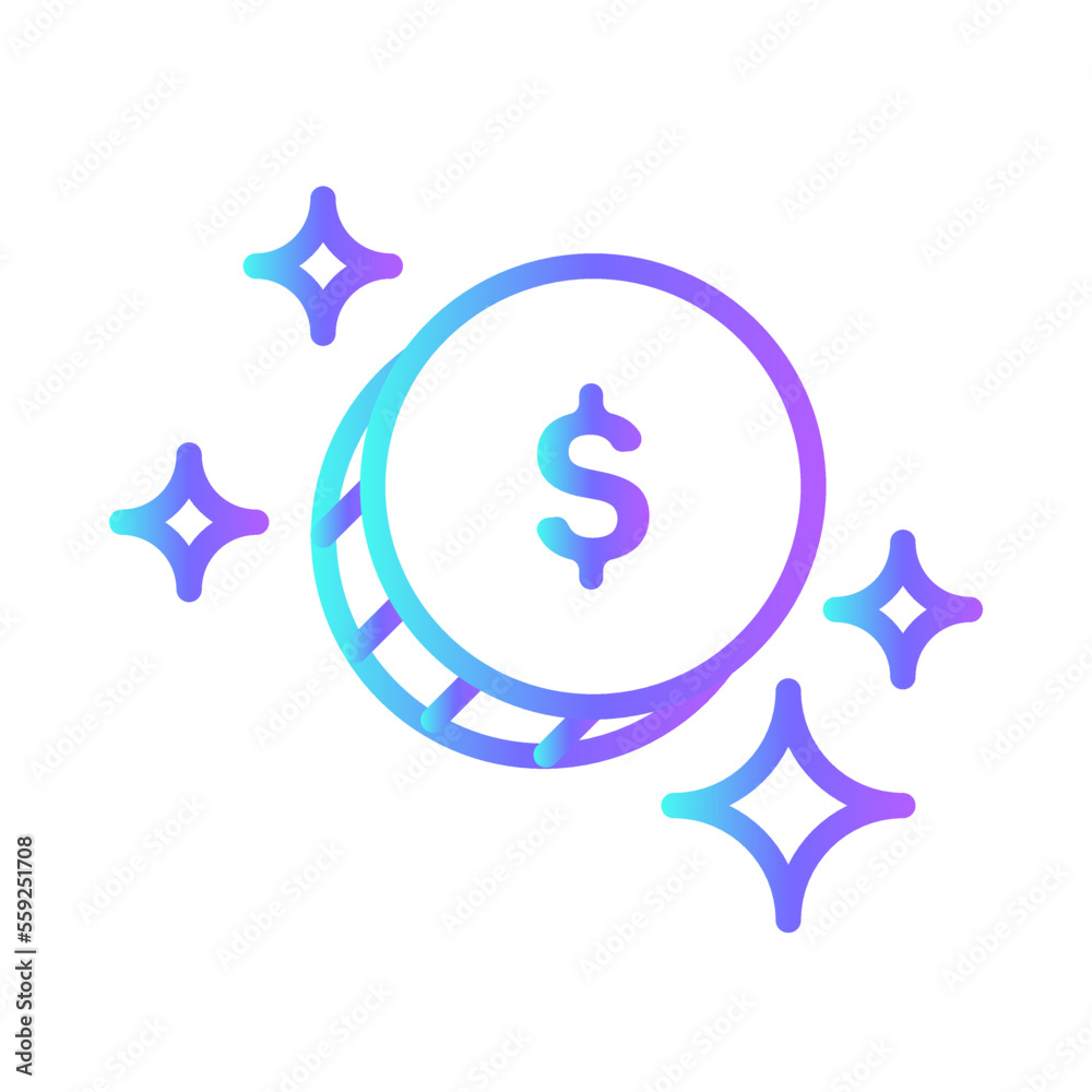 Value Icons with purple blue outline style Value Icons with purple blue outline style