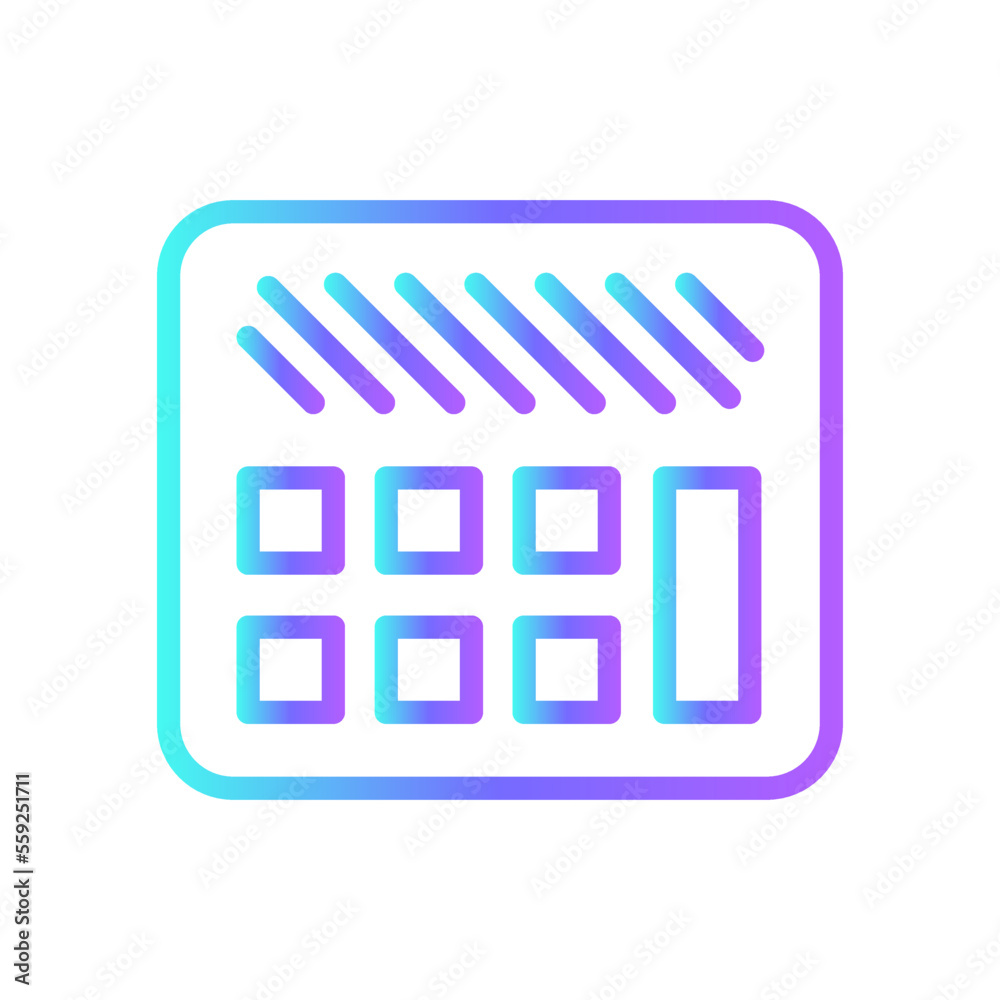 Calculator Icons with purple blue outline style Calculator Icons with purple blue outline style