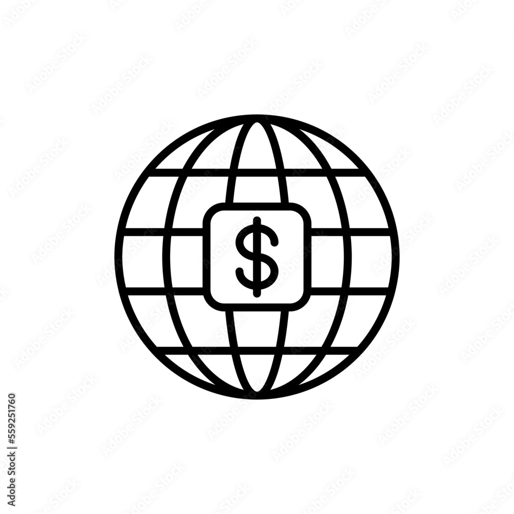 Fintech Icons with black outline style Fintech Icons with black outline style