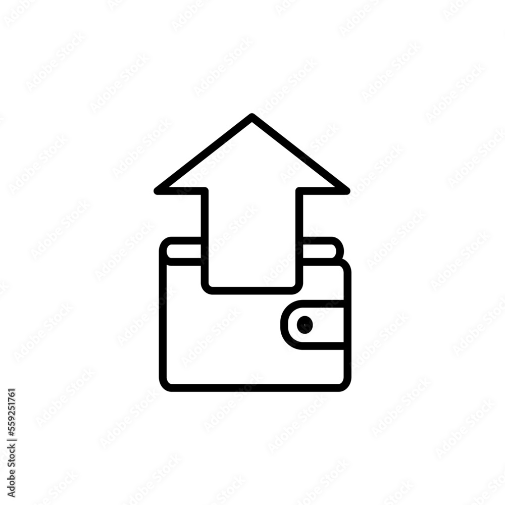 Withdrawal Icons with black outline style Withdrawal Icons with black outline style