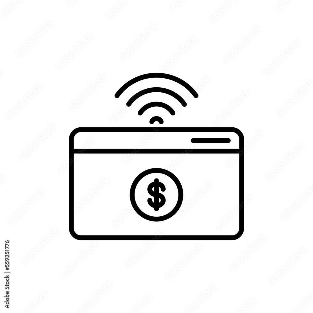 Fintech Icons with black outline style Fintech Icons with black outline style