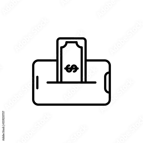 E-money Icons with black outline style