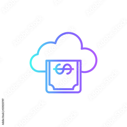 Cloud Icons with purple blue outline style