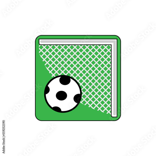 Soccer ball logo on the background of football forts