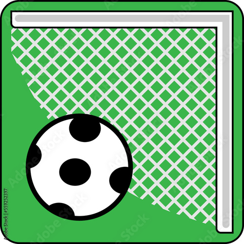Soccer ball logo on the background of football forts
