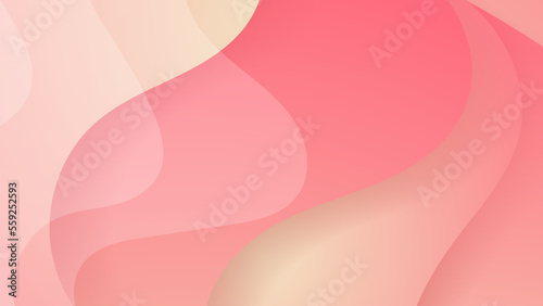 Abstract soft pink pastel gradient background with waves. Minimal pink modern shapes background for banner template. © TitikBak