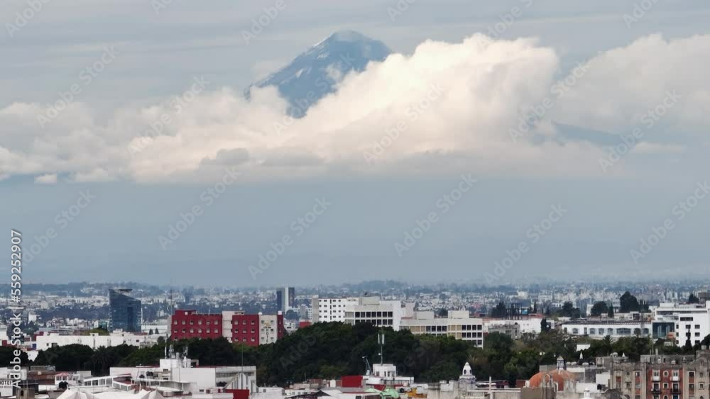 Beautiful aerial view of the city of Puebla in Mexico. Telephoto zoom lens. Beautiful aerial view of the city of Puebla in Mexico. Telephoto zoom lens.