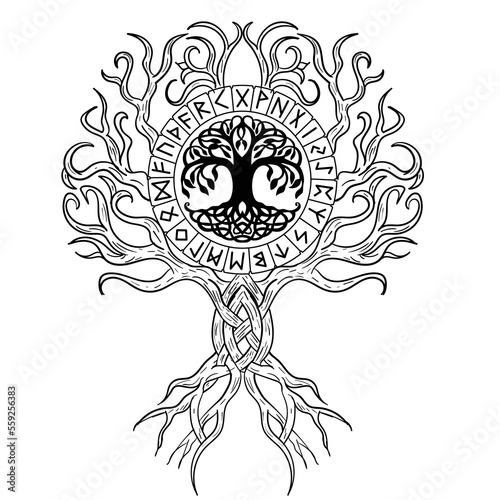 Tree of Life Pendant, Yggdrasil vector	
