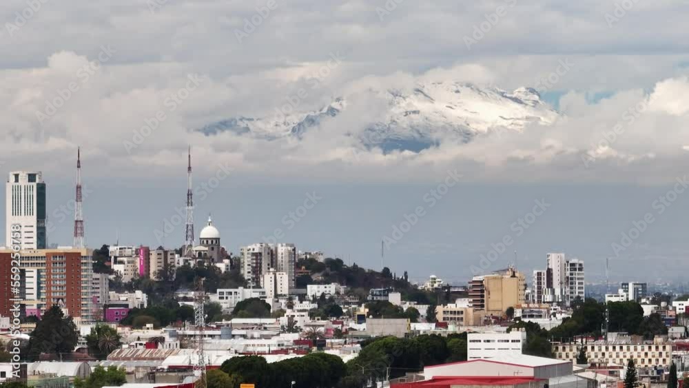 Beautiful aerial view of the city of Puebla in Mexico. Telephoto zoom lens. Beautiful aerial view of the city of Puebla in Mexico. Telephoto zoom lens.