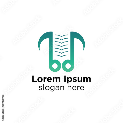 music learning logo vector, music instrument logo inspiration