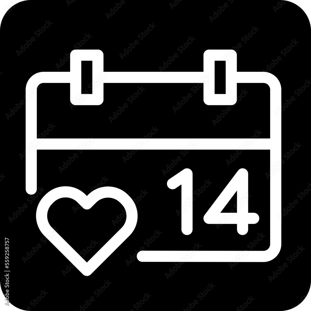 Solid Calendar 14 Valentine S Day icon Solid Calendar 14 Valentine S Day icon