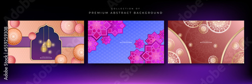 Modern realistic three-dimensional arabic islamic ramadan ornamental background