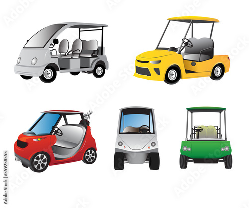 Collection of new golf carts