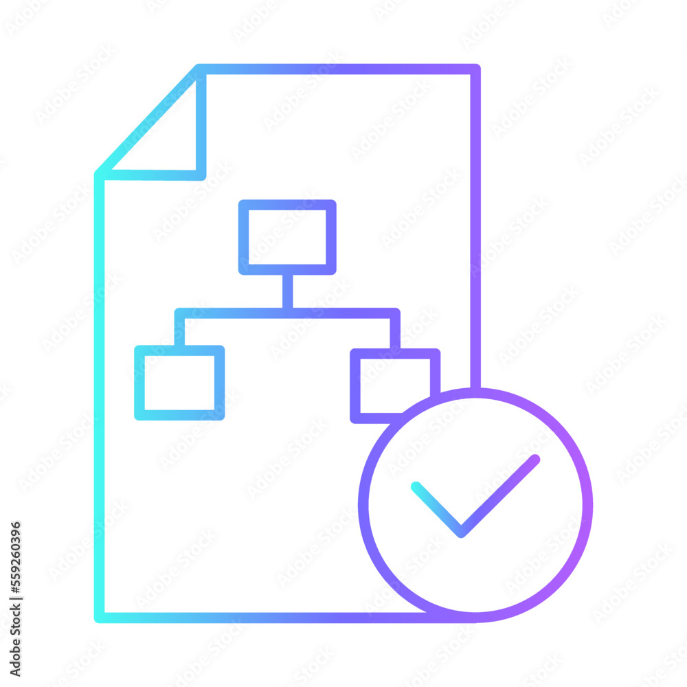 Plan Business People Icons with purple blue outline style Plan Business People Icons with purple blue outline style